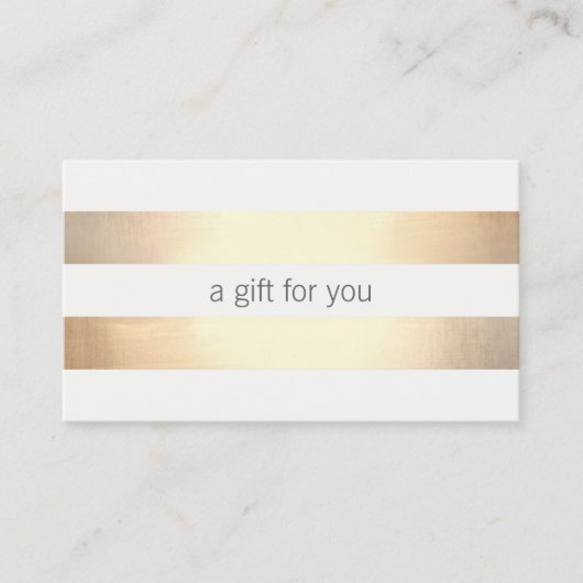 Carte cadeau Faux Gold Foil Striped Retail (Devant)