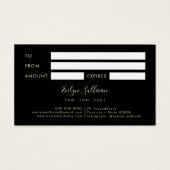 Carte cadeau Faux iridescente or parties scintilla (Dos)