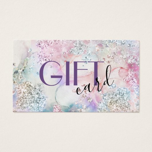 Carte cadeau Faux iridescente parties scintillant (Devant)