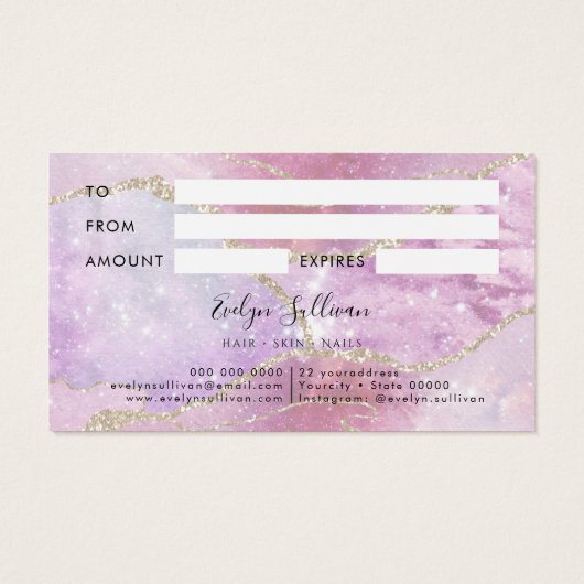 Carte cadeau Faux Pearlescent (Dos)