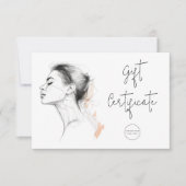 Carte Cadeau Feminine Line Dessin Beauté cheveux (Devant)