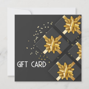 Carte cadeau Festive Gold Bow Modern Black boîte c