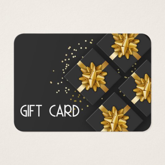 Carte cadeau Festive Modern Gold Bow Black boîte c (Devant)
