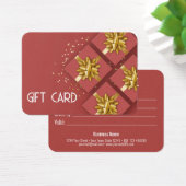 Carte cadeau Festive Modern Gold Bow Red (Bureau)