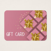 Carte cadeau Festive Modern or Bow Pink boîte cade (Devant)