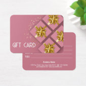 Carte cadeau Festive Modern or Bow Pink boîte cade (Bureau)