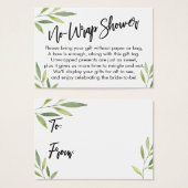 Carte cadeau Fête des mariées sans enrobage vert (Devant & derrière)