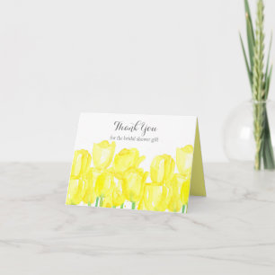 Carte Cadeau Fête des mariées Tulipes Jaunes Merci