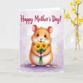 Carte Cadeau Fête des Mères Dorée (Fleur jaune)