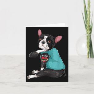 Carte Cadeau Fête des Pères Papa Chien Terrier de Boston