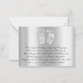 Carte cadeau fille Baby shower argent (Devant)