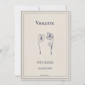 Carte cadeau fleur de naissance février violette (Devant)