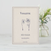 Carte cadeau fleur de naissance février violette (Debout devant)