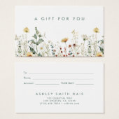 Carte cadeau Fleur sauvage d'été (Devant & derrière)