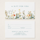 Carte cadeau Fleur sauvage élégant (Devant & derrière)