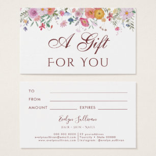 Carte cadeau fleur sauvage fraîche