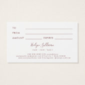 Carte cadeau fleur sauvage fraîche (Dos)