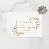 Carte Cadeau Fleur sauvage Gold Frame (Devant/Arrière en situation)