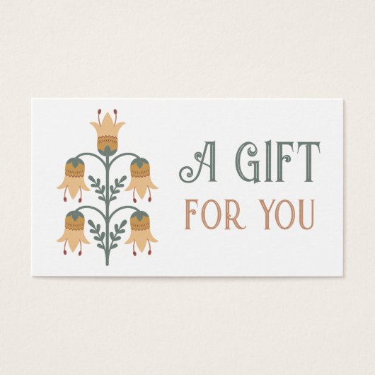 carte cadeau fleurs d'art populaire jaune (Devant)