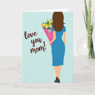 Carte Cadeau Fleurs Love You Maman