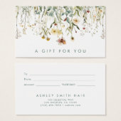 Carte cadeau Fleurs séchées (Devant & derrière)