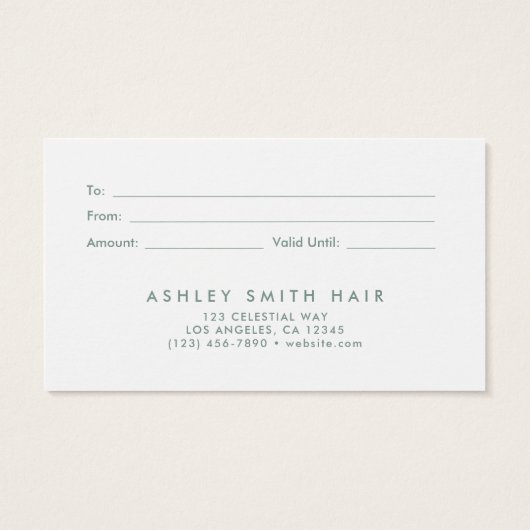 Carte cadeau Fleurs séchées (Dos)