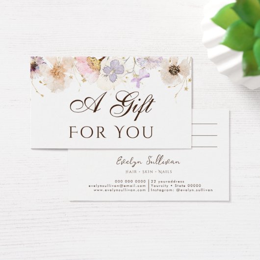 Carte cadeau fleurs séchées (Bureau)