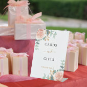 Carte cadeau florale rose poudré eucalyptus signe