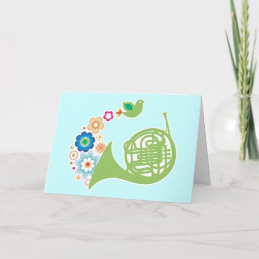 Carte Cadeau Flowery French Horn Music (Devant)