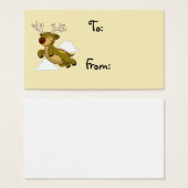 Carte cadeau Flying Christmas Reindeer (Devant & derrière)