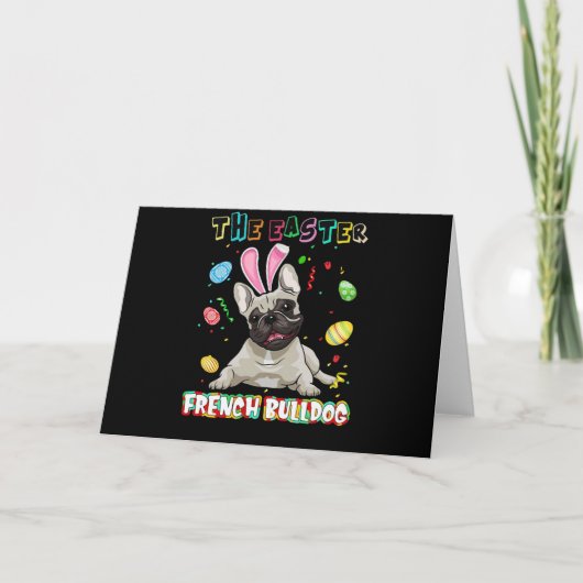 Carte Cadeau Frenchie | Le Lapin de Pâques Bouledogue Fr (Devant)