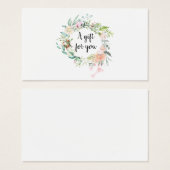 Carte cadeau Garland rose (Devant & derrière)