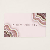 Carte Cadeau Géode d'Agate Rose Gold Blush Pink Gl (Devant)
