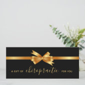 Carte Cadeau Gold Bow Du Certificat Cadeau Chiropratique (Debout devant)