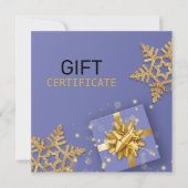 Carte cadeau Gold Bow Parties scintillant Snowflak (Devant)