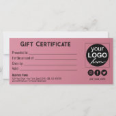 Carte cadeau Gold Bow Satin ruban tendance rose (Dos)