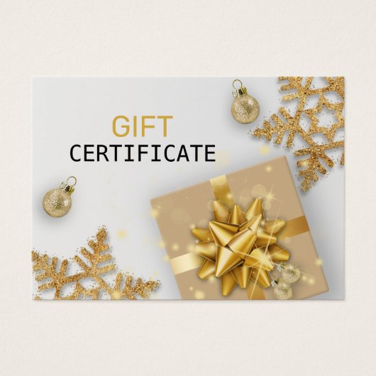 Carte cadeau Gold Christmas Ball Gold Snowflakes (Devant)