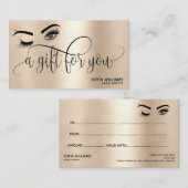 Carte cadeau Gold Maquillage Wink Eye Beauté Salon (Devant / Derrière)