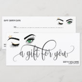 Carte cadeau Gold Maquillage Wink Oeil brun Beauté (Devant / Derrière)