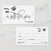 Carte cadeau Gold Maquillage Wink Oeil brun Beauté (Devant / Derrière)