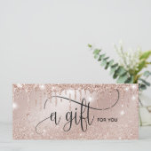 Carte cadeau Gold Modern Blush Rose (Debout devant)