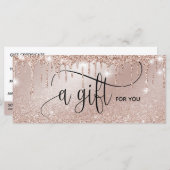 Carte cadeau Gold Modern Blush Rose (Devant / Derrière)