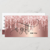 Carte cadeau Gold Modern Blush Rose (Devant / Derrière)