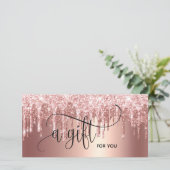 Carte cadeau Gold Modern Blush Rose (Debout devant)