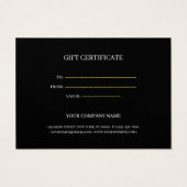 Carte cadeau Gold Parties scintillant (Dos)