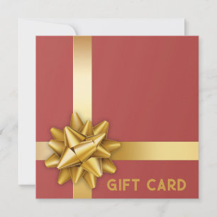 Carte cadeau Gold Satin Ribbon tendance Bow Red Bo
