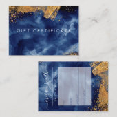 Carte cadeau Gold Watercolor Luxe Navy (Devant / Derrière)