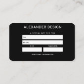 Carte cadeau Golden Serenity (Dos)