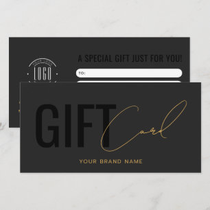 carte cadeau grise noire logo moderne professionne