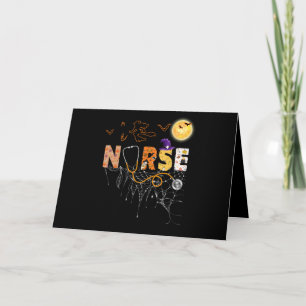 Carte Cadeau Halloween pour infirmière avec sorcière ara